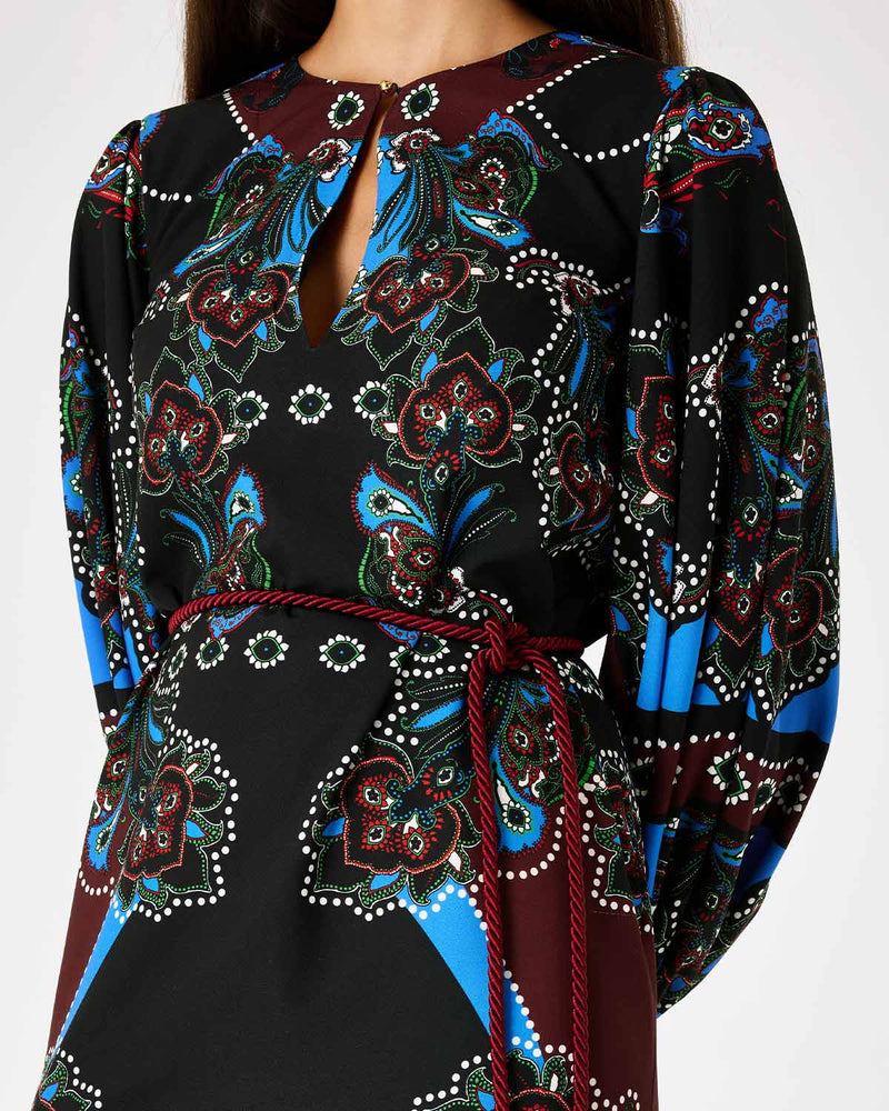Millicent Crepe Dress - Magic Paisley Black media 5