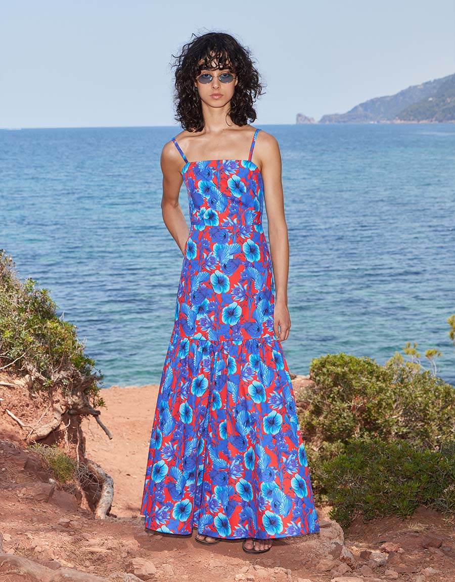 Cordiela Cotton Midi Dress - Venus Shell Blue Borgo de Nor Cordiela Cotton Midi Dress - Venus Shell Blue Borgo de Nor