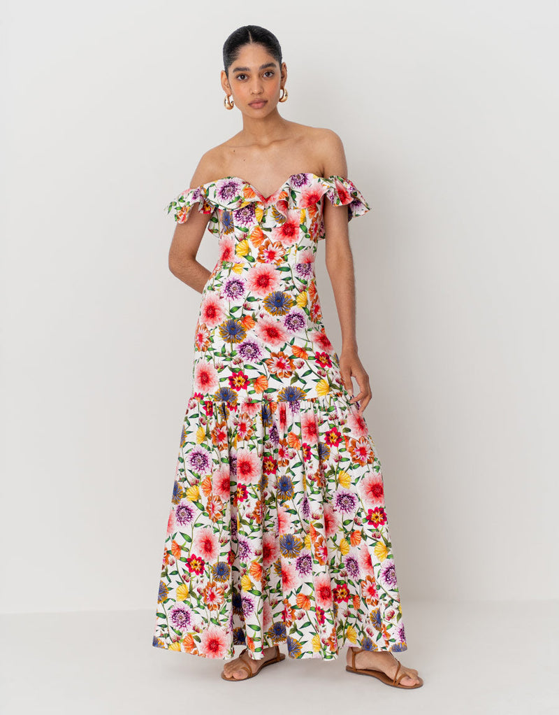 Jazella Cotton Maxi Dress - Summer Garden Pink media 2