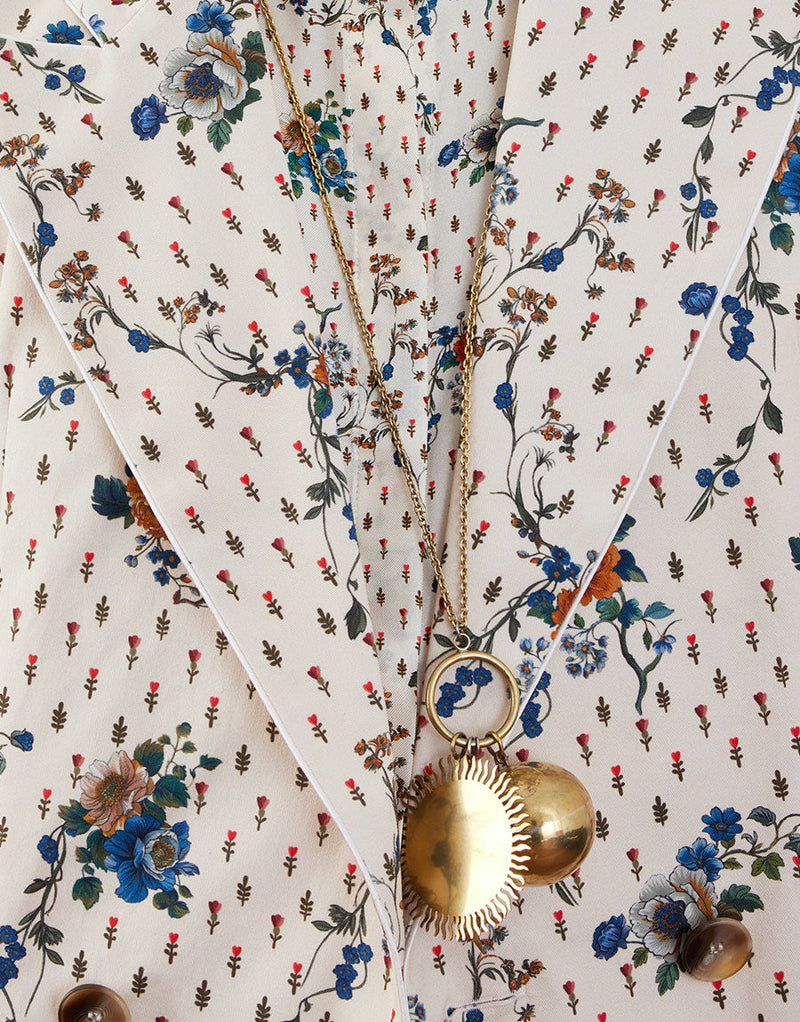 Quinn Twill Jacket - Floral Cream media 3