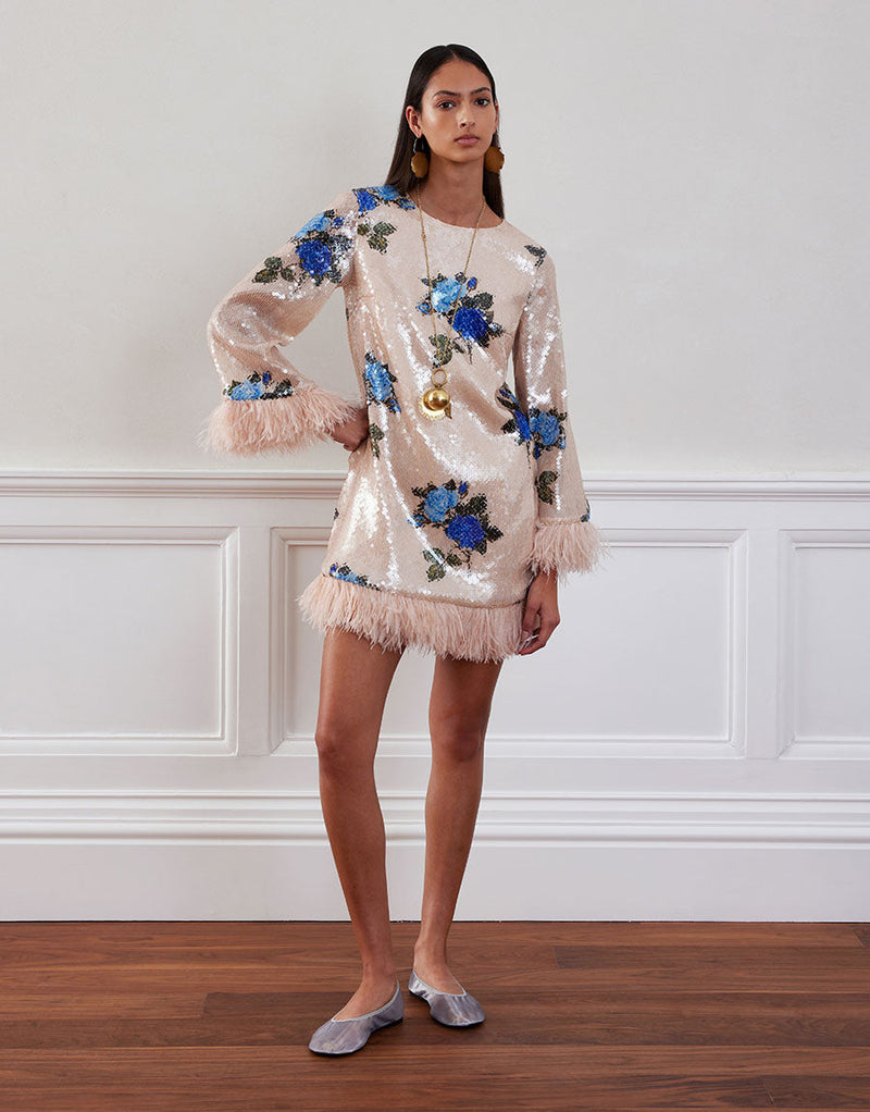 Stevie Sequin Mini Dress - Rose Blue media 3