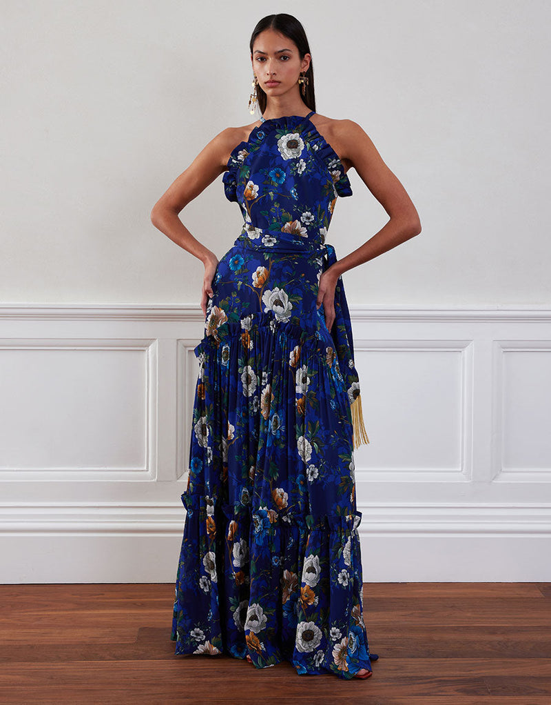 Tatiana Crepe Maxi Dress - Magical Blossom Navy media 2