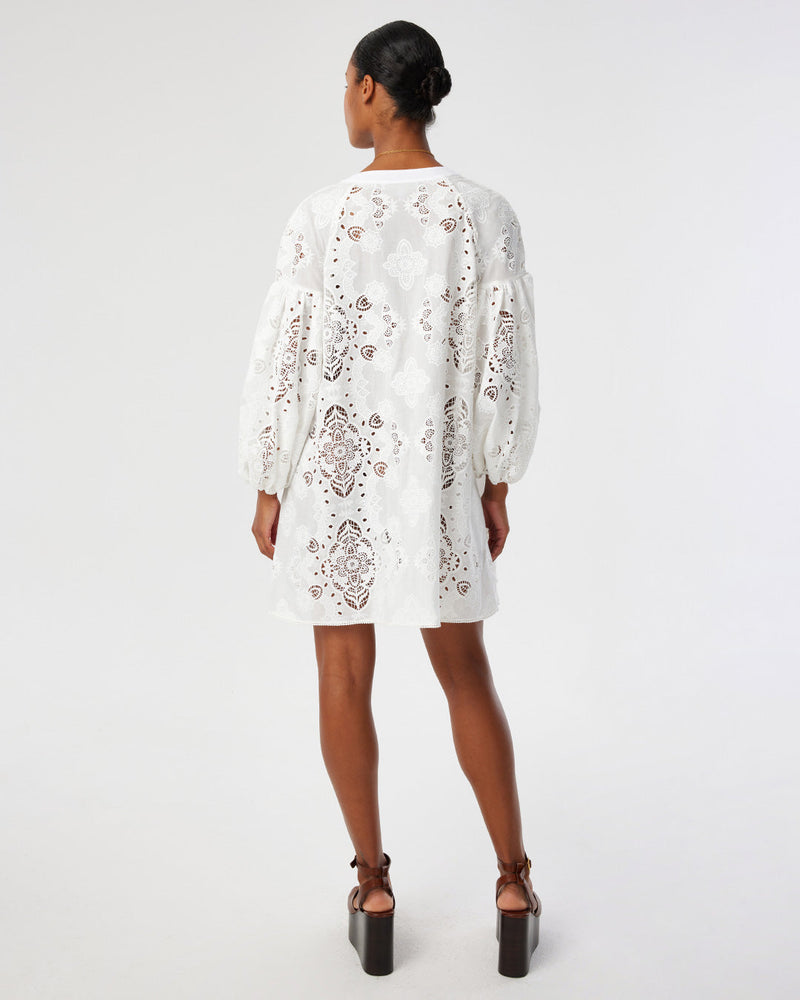 Harlow Lace Mini Dress - White media 3