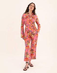 Remi Linen Jumpsuit - Vila Floral Pink