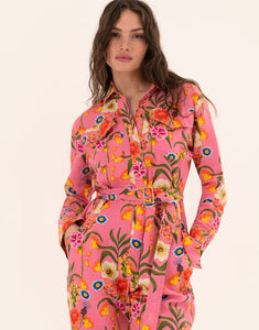 Remi Linen Jumpsuit - Vila Floral Pink