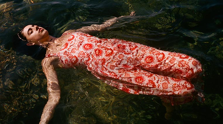 Capucine Crepe Midi Dress - Painterly Flower - SALE – Borgo de Nor