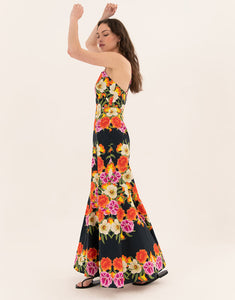 Jalisa Cotton Maxi Dress - Vila Floral Black