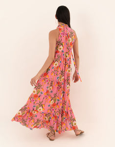 Pandora Voile Maxi Dress - Vila Floral Pink