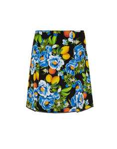Analu Linen Mini Skirt - Peonia Black
