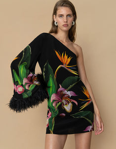 Vida Crepe Mini Dress - Orchid Black