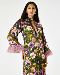Avalon Crepe Satin Dress - Ambra Florita media 4