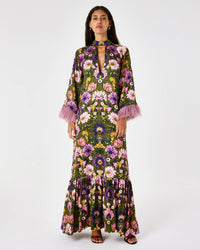 Avalon Crepe Satin Dress - Ambra Florita media 2