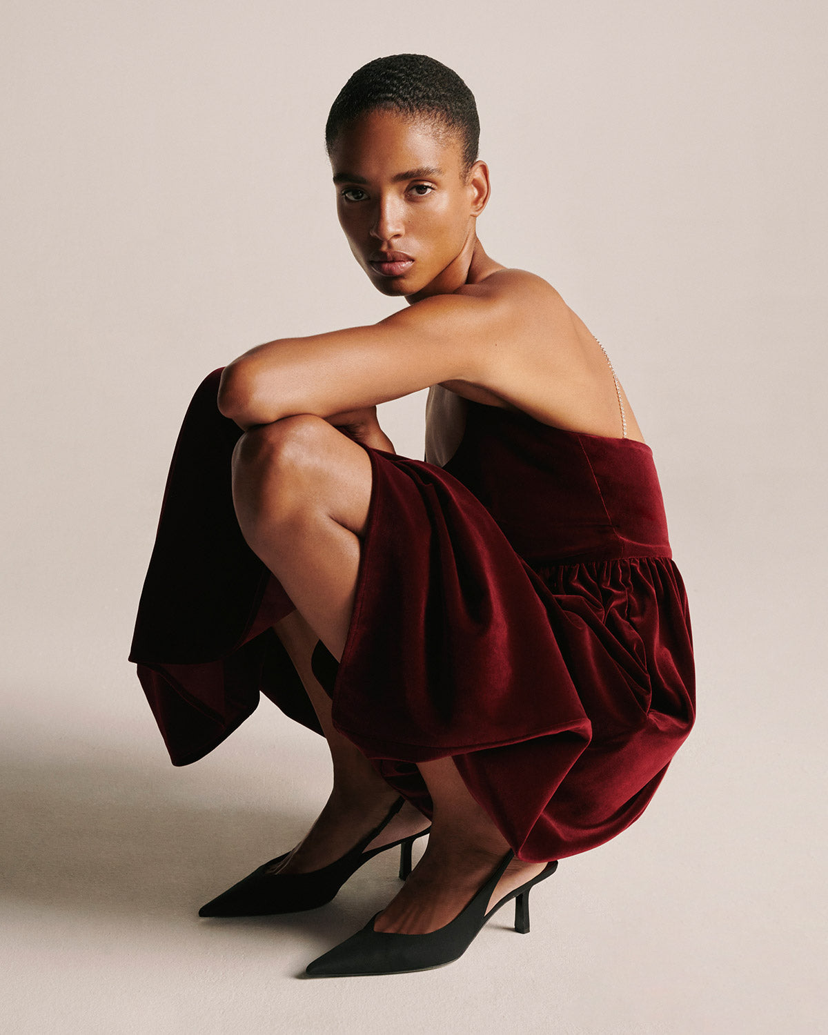 Arden Velvet Dress - Wine media 7