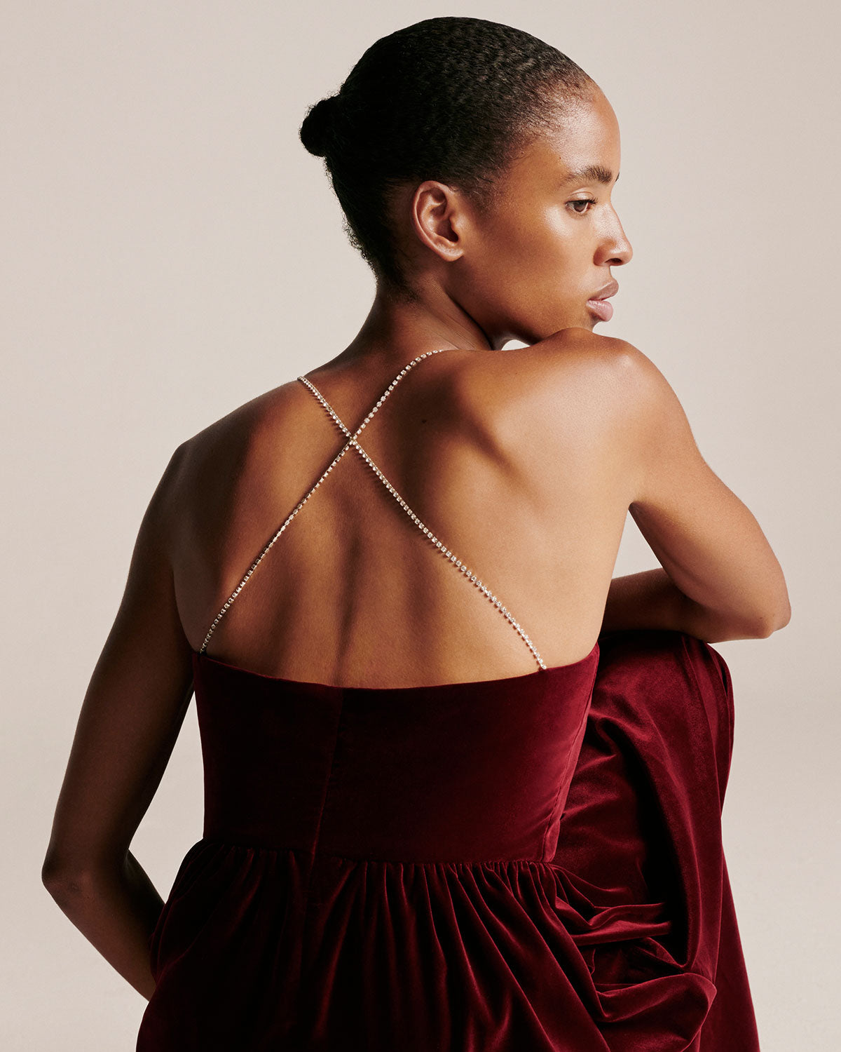 Arden Velvet Dress - Wine media 1