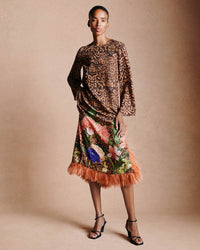 Seraphina Crepe Dress - Leopard Floral media 1
