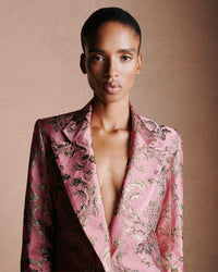 Quinn Jacquard Jacket - Pink & Gold media 1