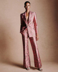 Quinn Jacquard Jacket - Pink & Gold media 2