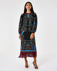Millicent Crepe Dress - Magic Paisley Black media 3