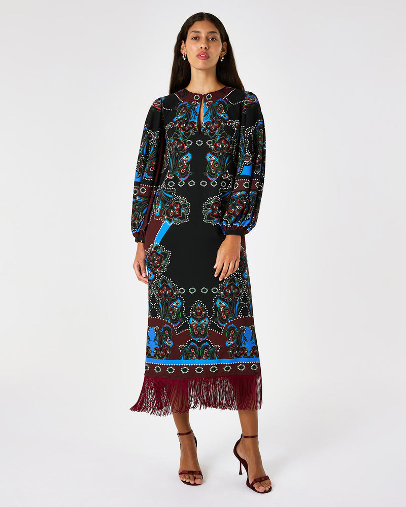 Millicent Crepe Dress - Magic Paisley Black media 3