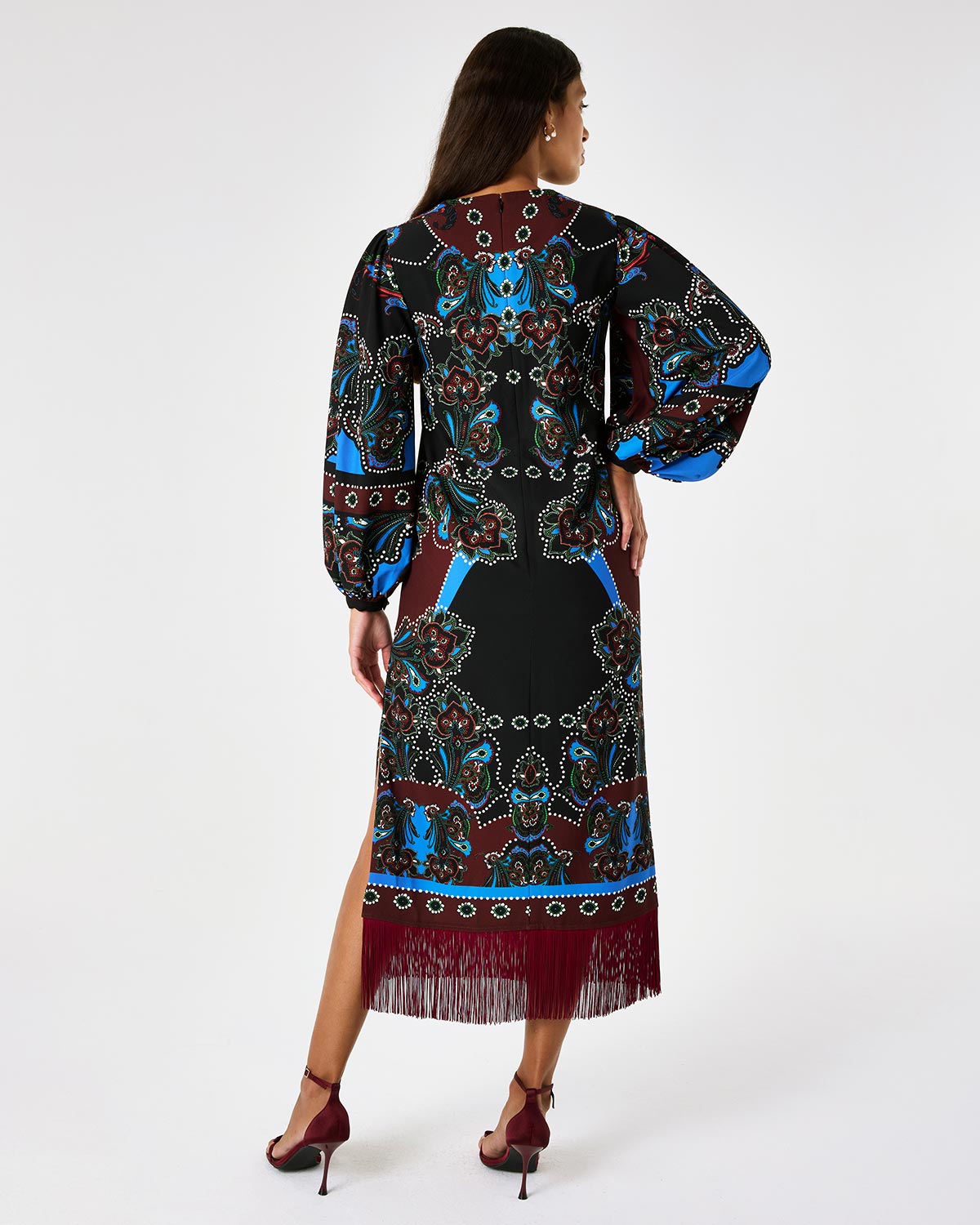 Millicent Crepe Dress - Magic Paisley Black media 4