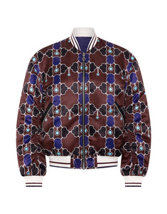 Iggy Satin Bomber Jacket - Burgundy Lock