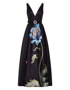 Arabella Taffeta Gown - Painterly Flower