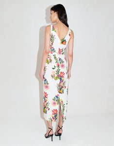 Jules Floral Jacquard Midi Dress - Sierra White