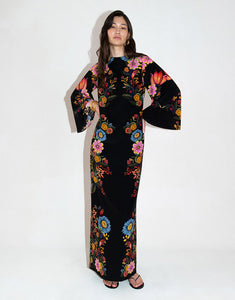 Finley Silk Crepe Maxi Dress - Sierra Black