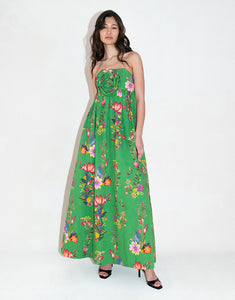 Anastasia Jacquard Maxi Gown - Sierra Jungle Green