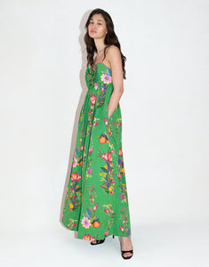 Anastasia Jacquard Maxi Gown - Sierra Jungle Green