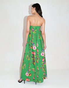 Anastasia Jacquard Maxi Gown - Sierra Jungle Green