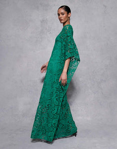 Eloise Lace Maxi Dress - Emerald Paisley