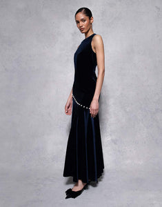 Sole Velvet Maxi Dress - Navy