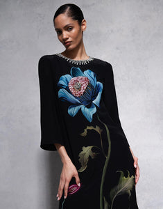 Capucine Crepe Midi Dress - Painterly Flower