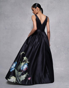 Arabella Taffeta Gown - Painterly Flower