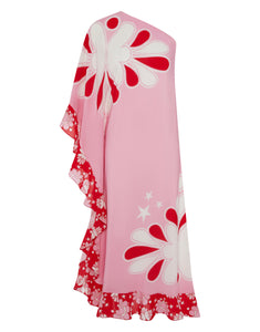 Ginger Crepe Midi Dress - 70s Flower Pink