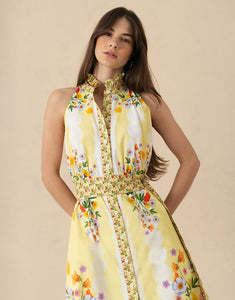 Biba Cotton Maxi Dress - Terrazo Yellow