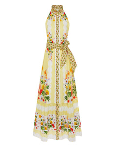 Biba Cotton Maxi Dress - Terrazzo Yellow