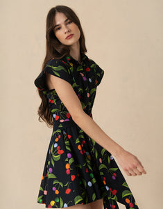 Helena Mini Dress - Cherry Black