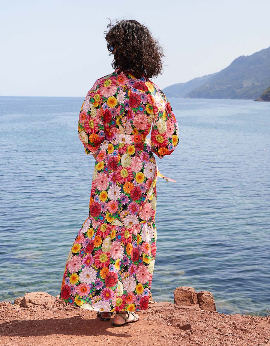 Bianca Cotton Maxi Dress - Over The Rainbow Pink Borgo de Nor Bianca Cotton Maxi Dress - Over The Rainbow Pink Borgo de Nor