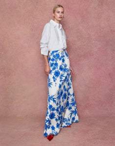 Bellamy Brocade Skirt - Antigua Blue