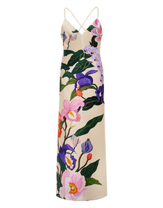 Olive Crepe Maxi Dress - Tree of Life Cream