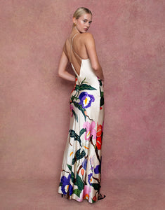 Olive Crepe Maxi Dress - Tree of Life Cream