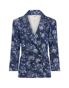 Quinn Denim Twill Jacket - Floral Navy