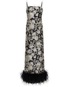 Marte Jacquard Maxi Dress - Floral Black