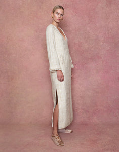 Eponine Tweed Maxi Dress - Cream