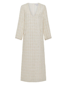 Eponine Tweed Maxi Dress - Cream