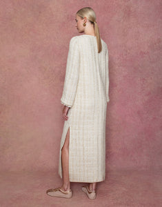 Eponine Tweed Maxi Dress - Cream