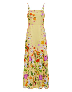 Cordiela Cotton Maxi Dress - Terrazzo Flower Yellow