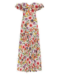 Jazella Cotton Maxi Dress - Summer Garden Pink